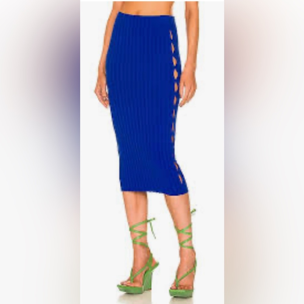 Cotton citizen yellow midi-skirt with cutouts in yellow XS - Picture 4 of 5